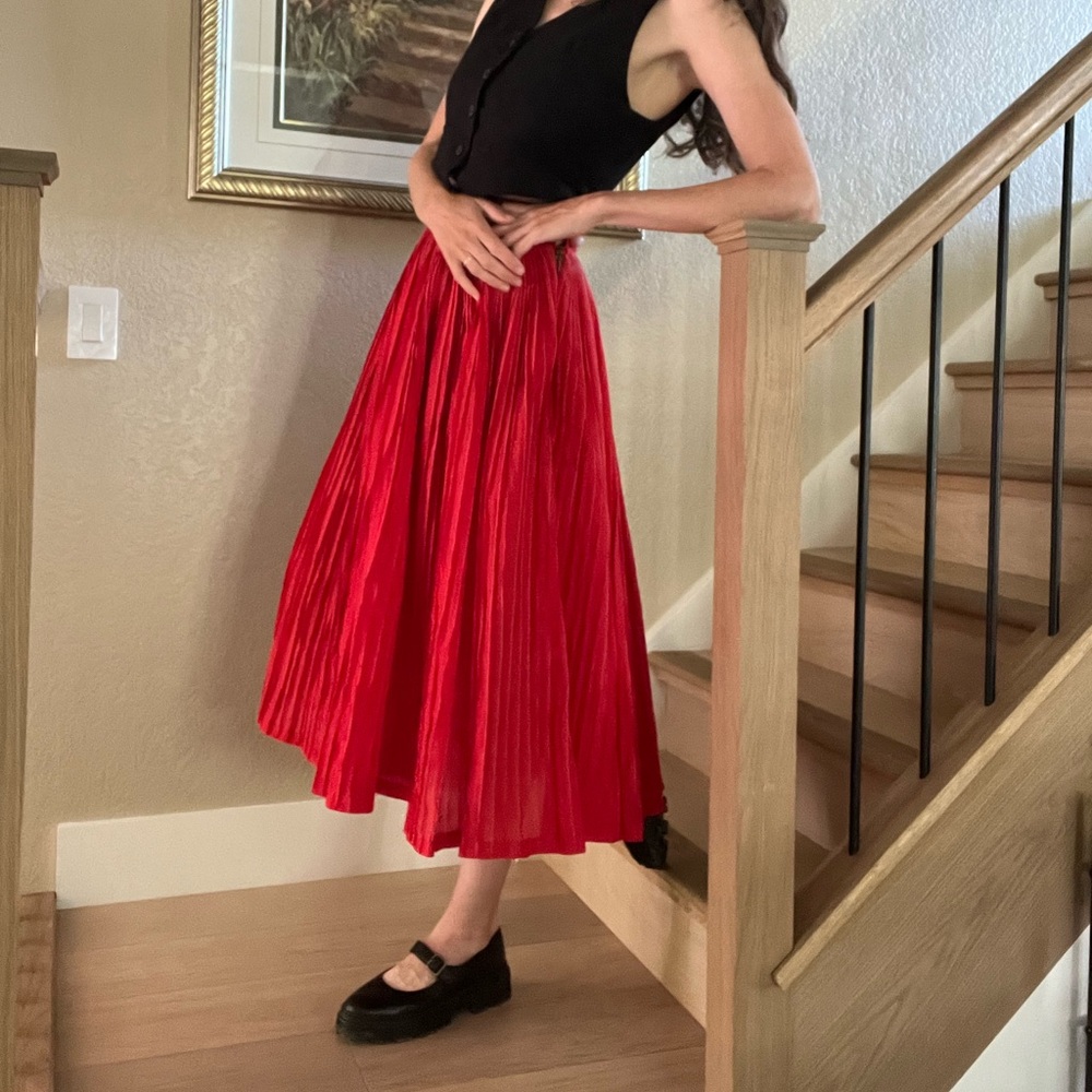 Billy Reid Vibrant Red A-Line Skirt